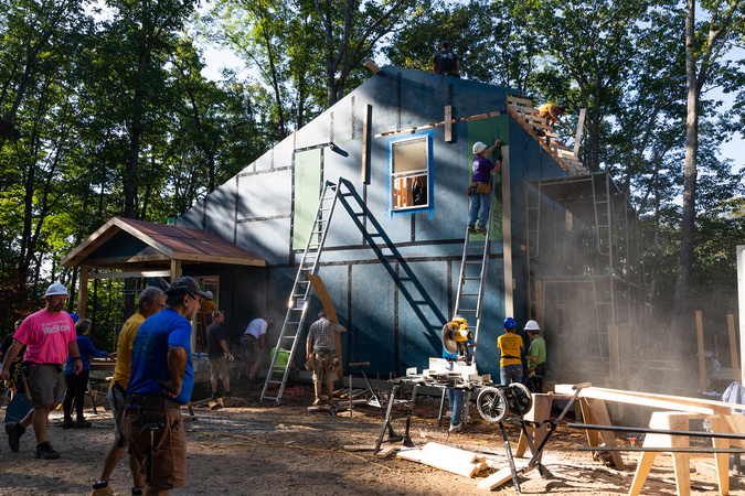 App Builds a Home volunteers at the Barker family home site.