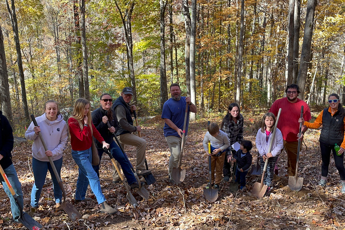 App Builds a Home volunteers at Winebarger family home site.