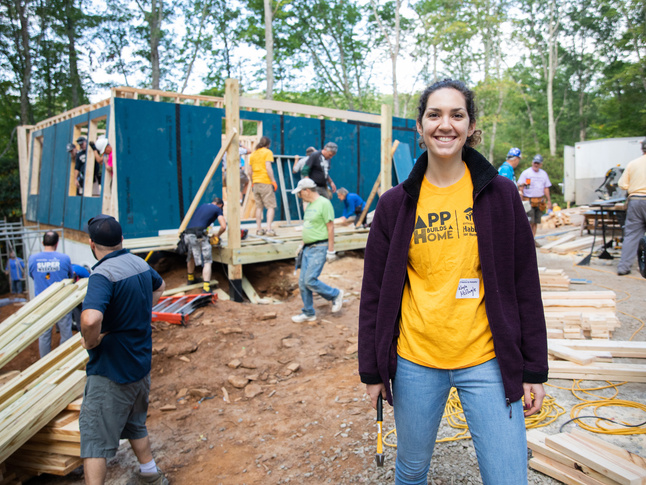 App Builds a Home volunteers at jobsite. 